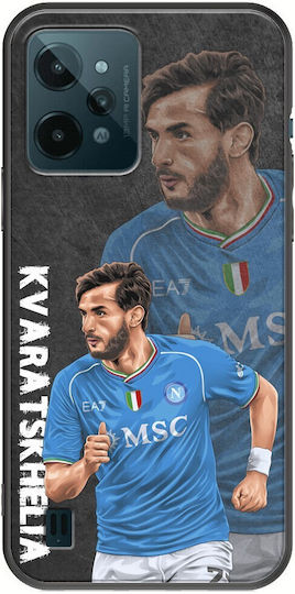 Football Stars - Khvicha Kvaratskhelia Back Cover Silicone Black (Nokia C31Realme C31)