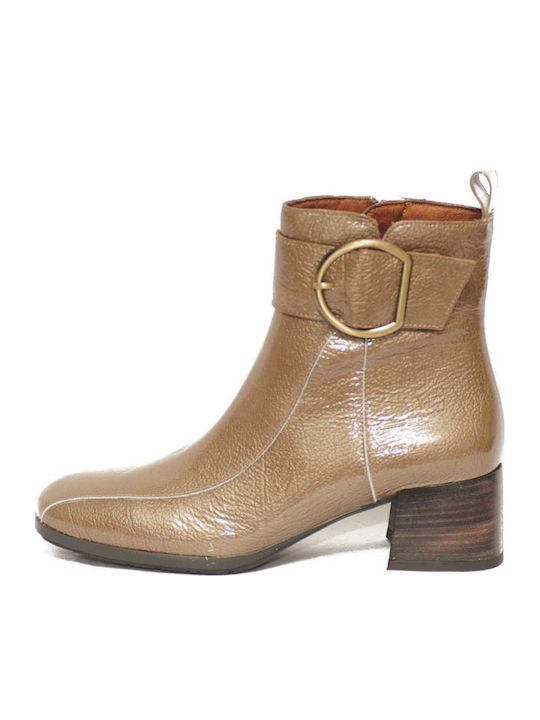 Dara3 Leder Stiefeletten Damen Taupe