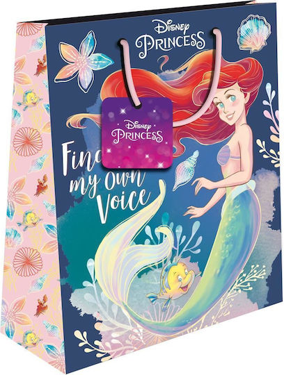 The Littlies Paper Bag for Gift with Theme "Disney Princess" Blue 18x11x23cm.