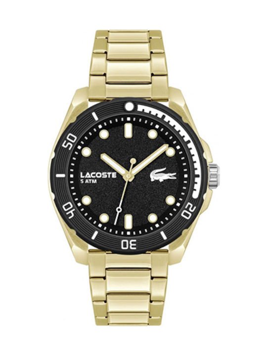 Lacoste Men's Watch Battery with Gold Metal Bra...