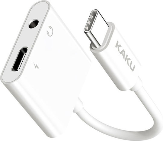 KAL Electronics KSC-353/TC 2 Converter USB-C Male To 3.5mm USB-C Female White 1 Piece