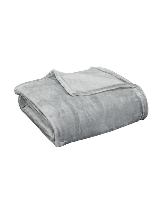 HomCom Κουβέρτα Fleece Διπλή 203x152εκ. Γκρι