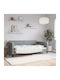 Sofa Bed Single Upholstered with Fabric Gray with Slats for Mattress 100x200cm