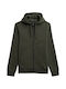 4F Herren Sweatshirt Jacke mit Kapuze und Taschen Khaki