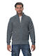 G Secret Men's Fleece Cardigan with Zipper Blue