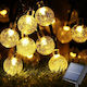 Hanging Solar Light Garland Warm White with Photocell