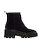 Wildleder Damen Knöchelstiefel Schwarz