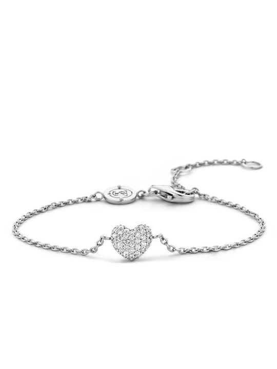 Ti Sento Bracelet with design Heart made of Silver with Zircon