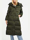 Guess Women's Long Puffer Jacket for Winter Green