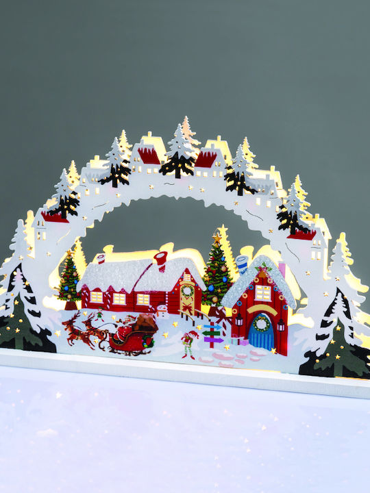 Aca Illuminated Christmas Decorative Battery House White