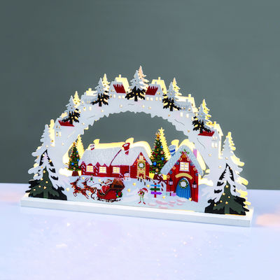 Aca Illuminated Christmas Decorative Battery House White