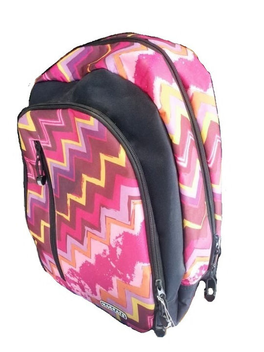 Starpak Pink-purple 3 Compartments School Bag Backpack Junior High-High School Pink with Water Bottle Holder