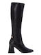 Xti Synthetic Leather Women's Boots with Zipper Black