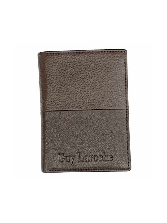 Guy Laroche 37708 Men's Leather Card Wallet with RFID Brown