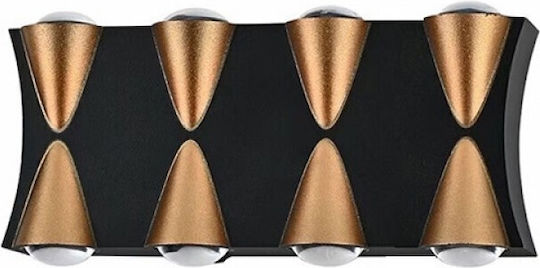 Modern Wall Lamp with Integrated LED and Warm White Light Black 19x8x4.5cm