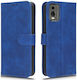 Halterung Ansicht Brieftasche Leder Blau (Nokia C32)