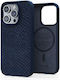 Njord Back Cover Leather 2mm Blue (iPhone 15 Pro)