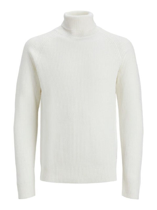 Jack & Jones Men's Long Sleeve Sweater Turtleneck White