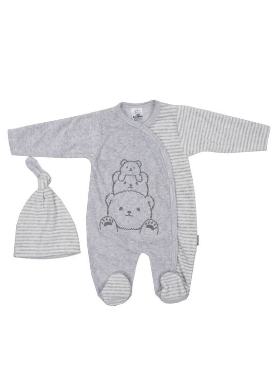 Bebelinna Set Baby Strampler Samt Gray