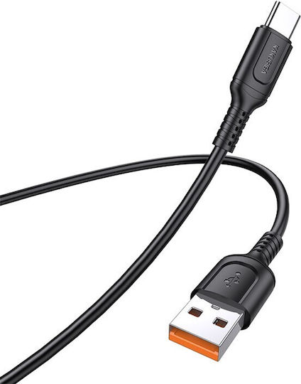 Kakusiga USB 2.0 Cable USB-C male - USB-A 15W Μαύρο 1m KSC-805-C-BK