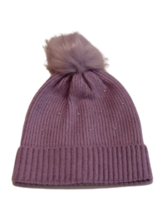 Knitted Beanie Cap Purple