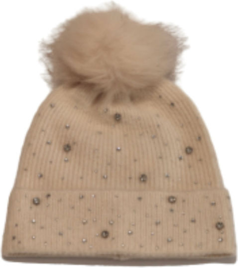 Beanie Γυναικείος Σκούφος Πλεκτός σε Λευκό χρώμα