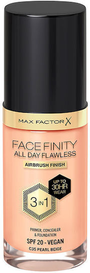 Max Factor Facefinity 3in1 Liquid Foundation 35 Pearl Beige 30ml