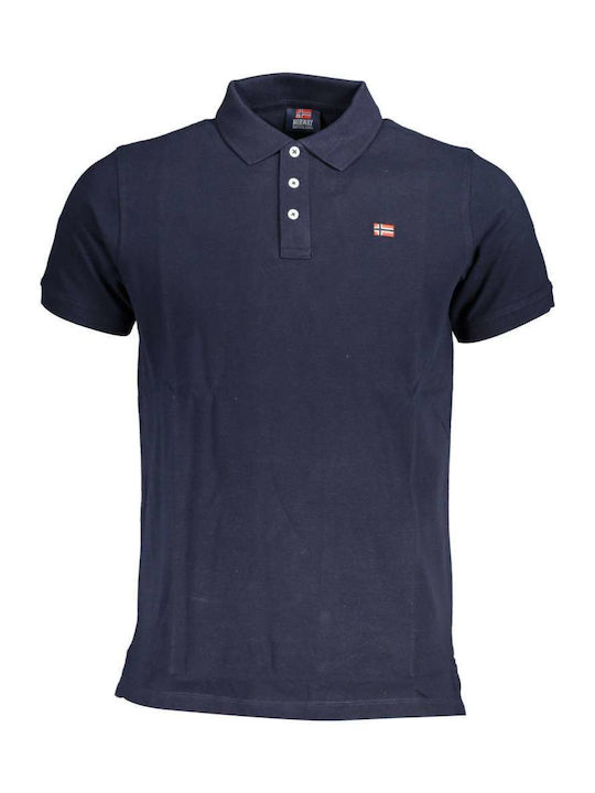 Squola Nautica Italiana Men's Short Sleeve Blouse Polo Navy Blue