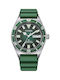 Citizen Watch Automatic with Green Rubber Strap