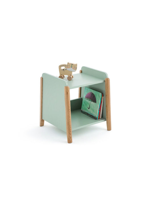 Wooden Kids Bedside Table Green 42x41x44.5cm