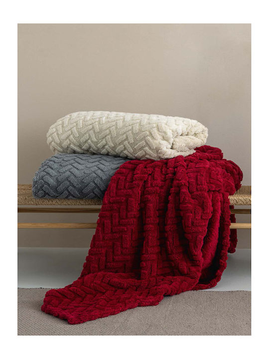 Palamaiki Alexa Blanket Sherpa Fleece Single 160x220cm. Red