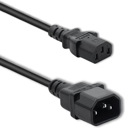 Qoltec IEC C13 - IEC C14 Cable 3m Μαύρο 53898