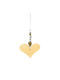 Decorative Hanging Hanging Heart Ornament Glass Orange 0.6x10cm