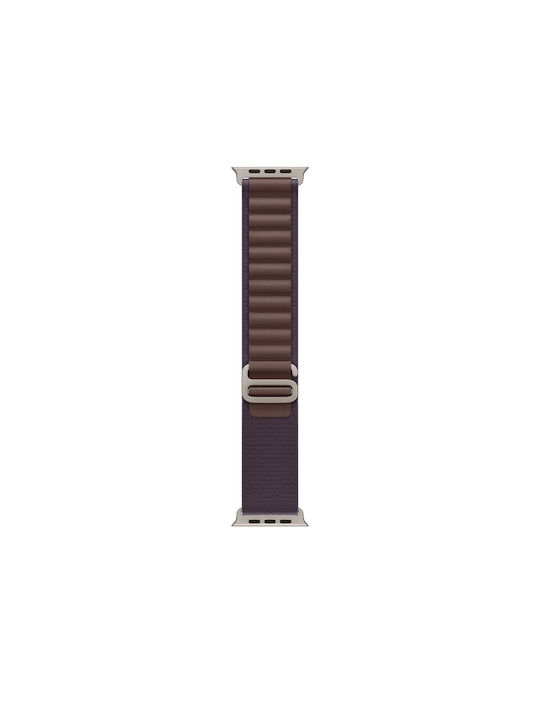 Apple Alpine Loop Medium Natural Titanium Finish Armband Stoff Indigo (Apple Watch 46 mm)