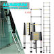 Telescopic Ladder Aluminum 14 of Steps with Maximum Height 4.4m