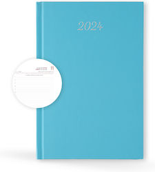 Λιναρδάτος Daily Agenda 2024 Light Blue 12x17cm