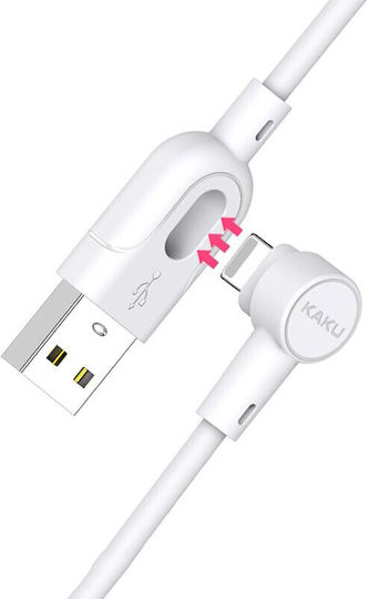 Kakusiga USB-A to Lightning Cable Λευκό 1m (KSC-374/WHITE/LT)