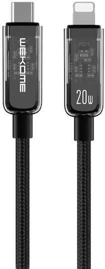 WK LED USB-C to Lightning Cable 20W Μαύρο 1.2m (WK-WDC-181_BLACK)