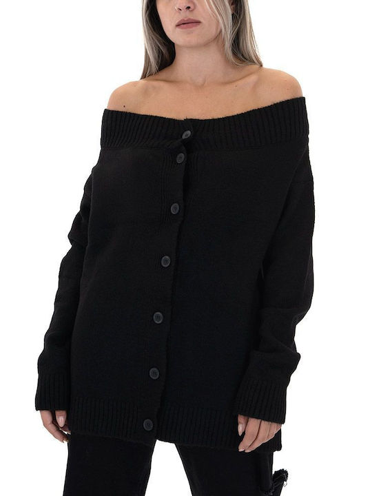 Tailor Made Knitwear Women's Knitted Cardigan with Buttons Black