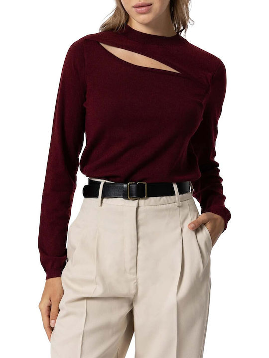 Tiffosi Damen Langarm Pullover Burgundisch