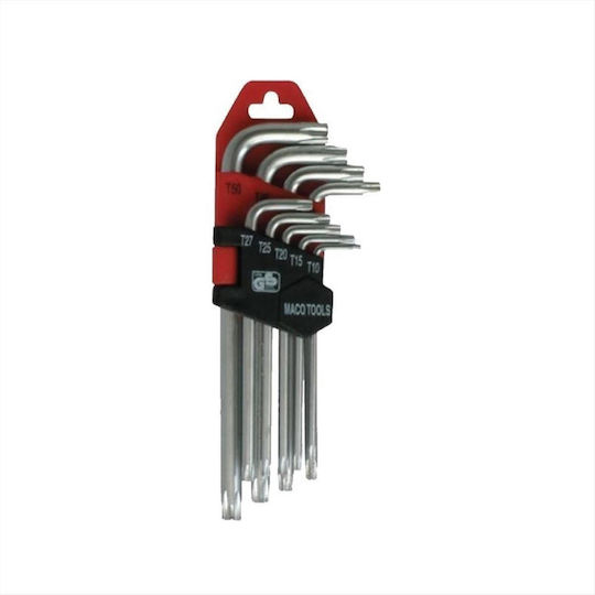 Maco Σετ 9 Κλειδιά Torx σε Σχήμα L 10-50mm