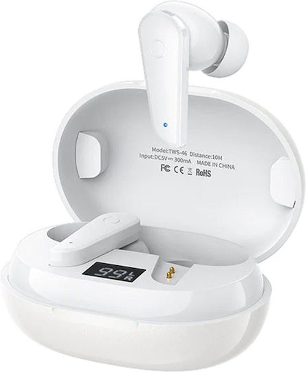 Remax TWS-46 ANC In-ear Bluetooth Handsfree Căști cu Carcasă de Încărcare Alb