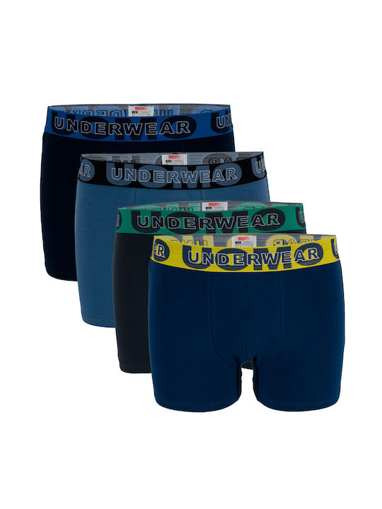 Uomo Herren Boxershorts Mehrfarbig 4Packung