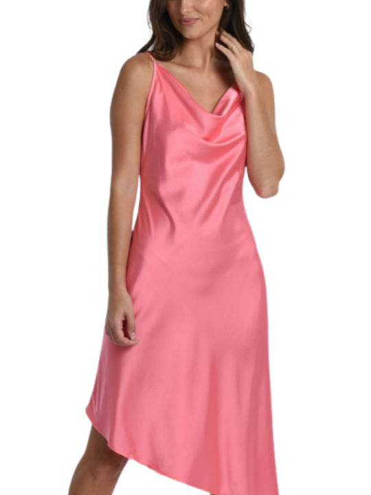 Molly Bracken Summer Mini Dress Satin Pink