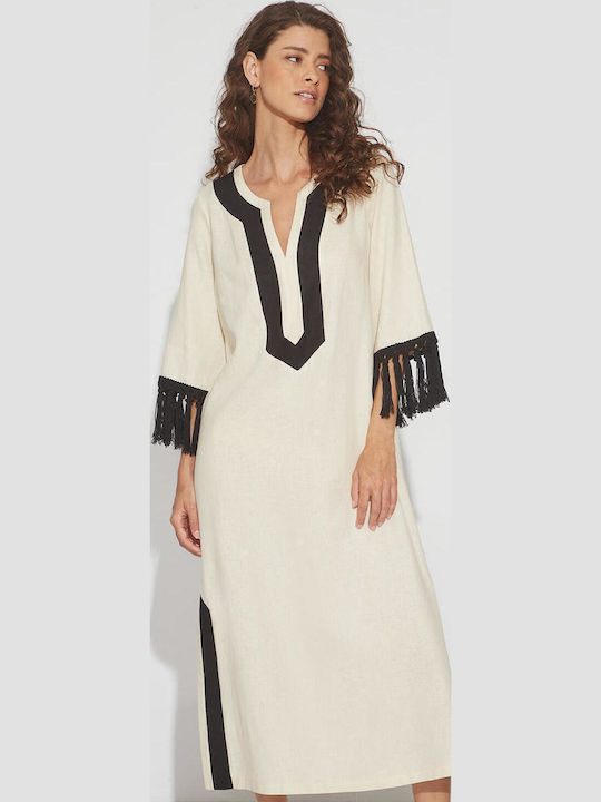 Sommer Midi Damenkleid Beiges