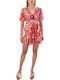 Dress Women Twenty-29 Καλοκαιρινό Mini Φόρεμα με Βολάν Κόκκινο