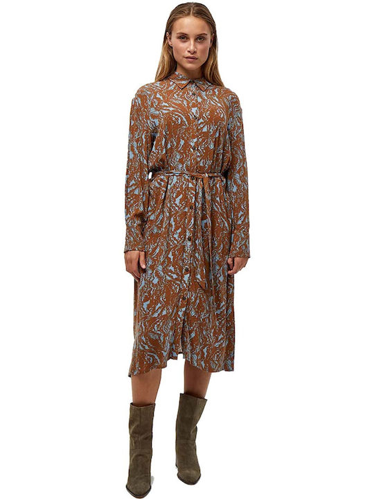 Peppercorn Midi Shirt Dress Dress Brown