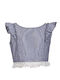 Kinder-Crop-Top Ärmellos Blau