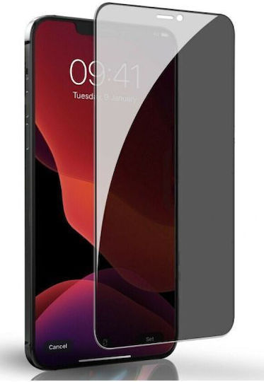 Frame 2.5D Full Glue Privacy Full Face Tempered Glass Μαύρο (Realme C35)