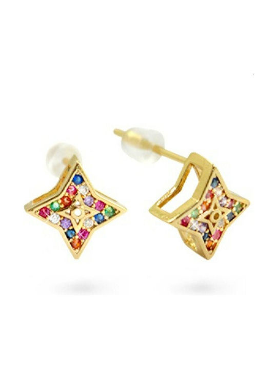 Earrings Gold Plated with Stones